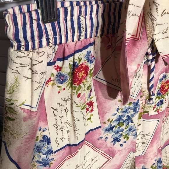 Vintage Kathie Lee Floral Rayon Blouse and Shorts Set Pink Large - Picture 8 of 14